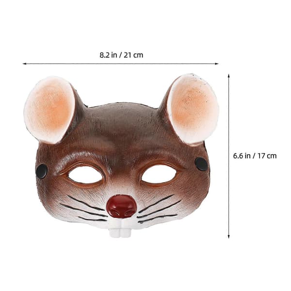 3D Musemaske Karnevalsmaske Fest Ansiktsdeksel for Voksne 1 Stk Brun