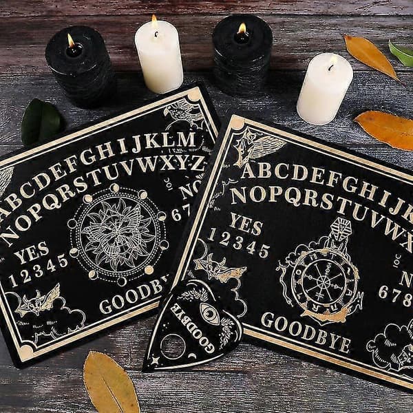[2F]12\" Ouija Board Tre Divinasjon Pendelbrett Gravert Magisk Brett Heks Sol Pendelbrett Sett Wicca Alterutstyr A