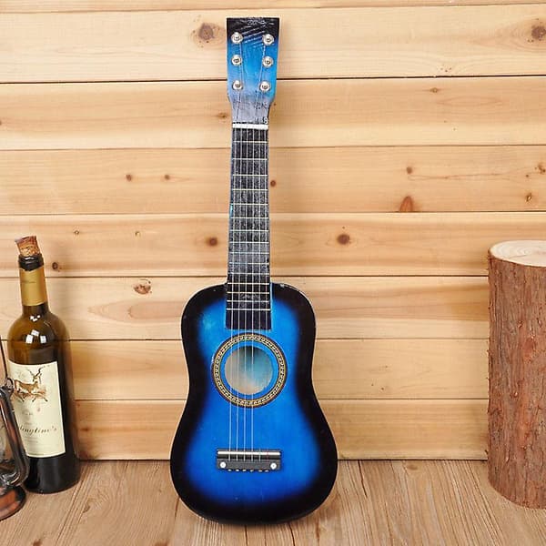 Barn Gitarr Musikleksaker Med 6 Strängar Pedagogiska Musikinstrument För Barn Ny Blue