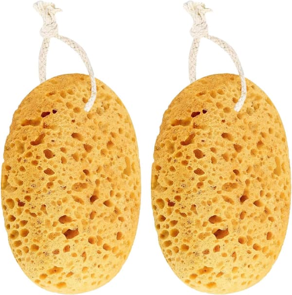 Badsvampar för vuxna - 2-pack stora badsvampar, unisex - Mjuk bikakeformad natursvamp