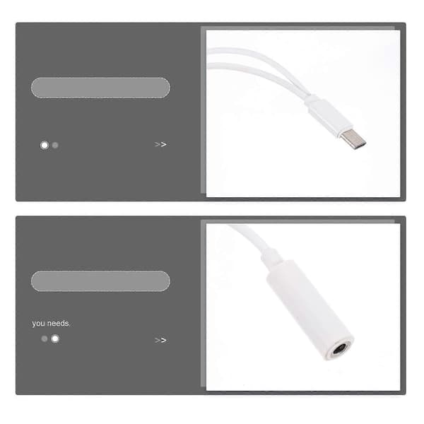 USB-C till dubbel 3,5 mm hörlursadapterkabel för telefon