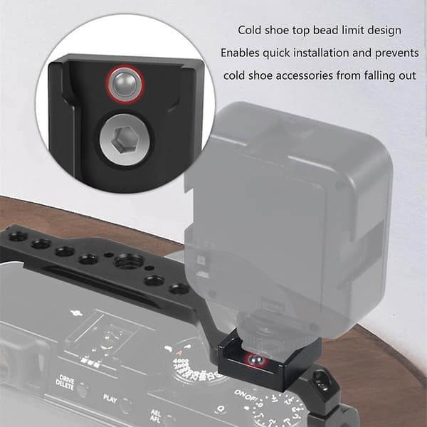 Cold Shoe Mount Adapter Base 1/4\" Monteringsskrue for DSLR-kameraburmonitor