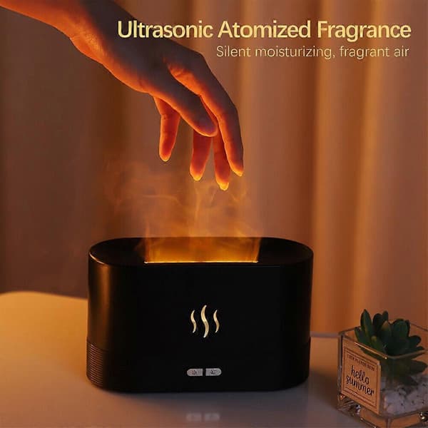 [2F] Flame Fragrance Diffuser Bärbar Flame Luftfuktare för Hemmakontor Yoga
