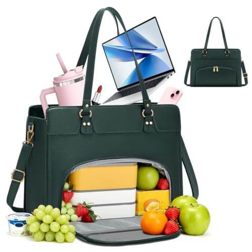 RAINSMORE Laptopveske for kvinner med isolert lunsjrom Green