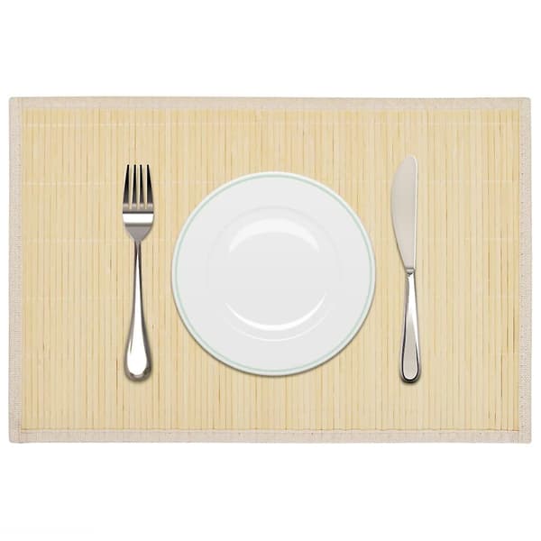 6 Bambuunderlägg 30 x 45 cm Natur, SKU: 242107[2F] Beige
