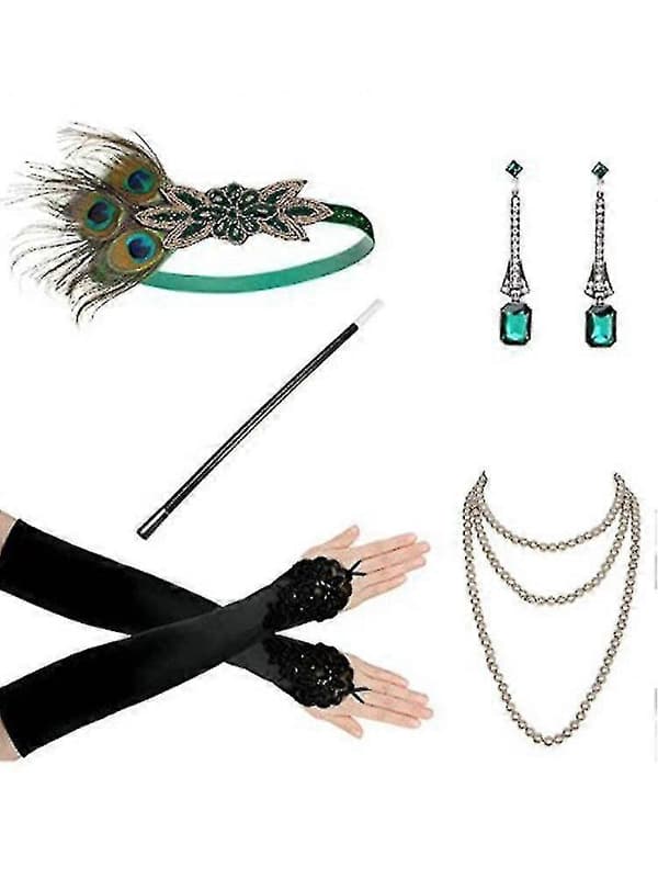 20'er tilbehør Gatsby tilbehør 1920'er Flapper Great Gatsby tilbehørssæt Style1