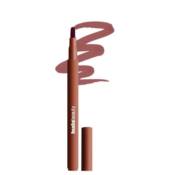 Huda-Beauty 12-timers langtidsholdbar læbestift, læbeglans og gelé-læbeolie—dt Cinnamon
