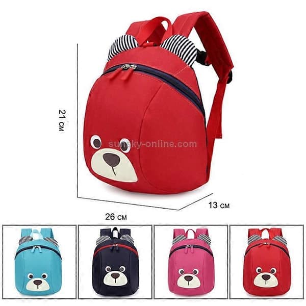 Barn Anti-förlorad Ryggsäck Småbarn Tecknad Skolväska Red