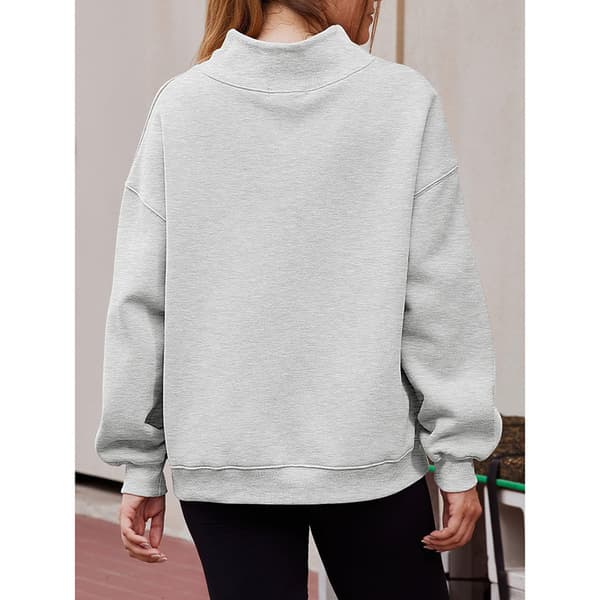 Dame Oversized Sweatshirts Polokrage Genser Langermet Hettegensere Høstmote Klær Grå Grey L