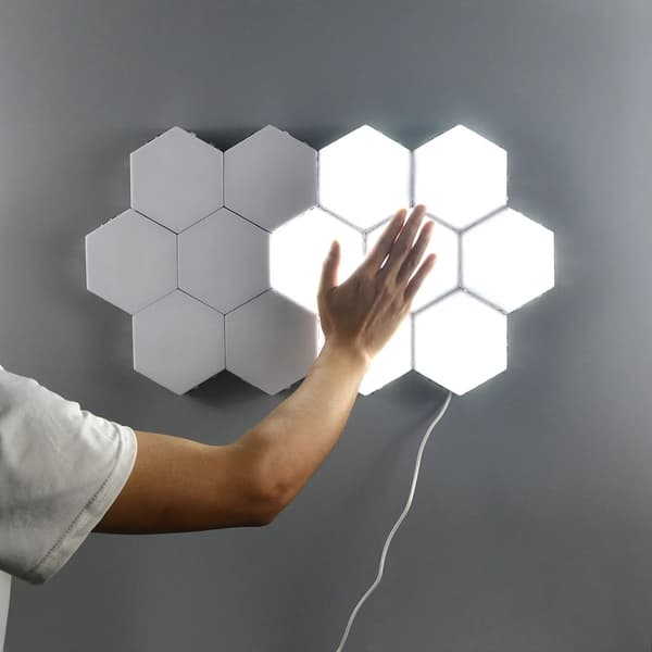Hexagon Vegglampe / LED-lampe med 6 moduler – Fjernkontroll 500 1-Pack