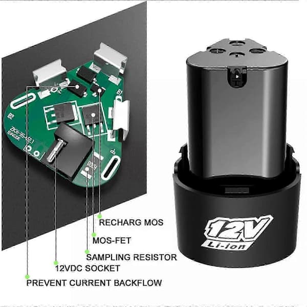 12v 3000mah litiumionbatteri Kompatibel med elektrisk skrutrekker, drill, minikutter A 1300mAh