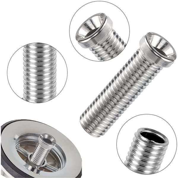 Skruv för diskkorg. Köksskruv. Förlängt lås för diskho i rostfritt stål. Fasta avlopp M12 X 70mm (silver)