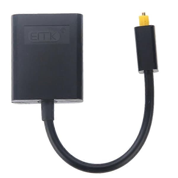 (Ny) EMK Digital Toslink Optisk Fiber Audio Splitter 1 til 2 Kabeladapter for DVD-spiller Black