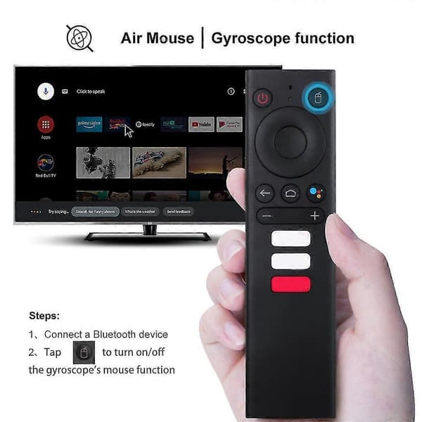 Hjemmeapparatutstyr for Smart TV Støtsikker Stemmefjernkontroll for Mecool