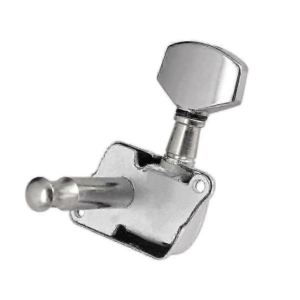 Gitarrsträngstämskruvar Halvslutna Stämskruvar Stämapparater För Elgitarr Akustisk Gitarr (6 Höger, Silver) N Silver 6R