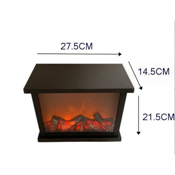 LED-eldstad, dekorativ eldstad, elektrisk, [USB-driven, batteri ingår ej], ingen värmare, realistisk