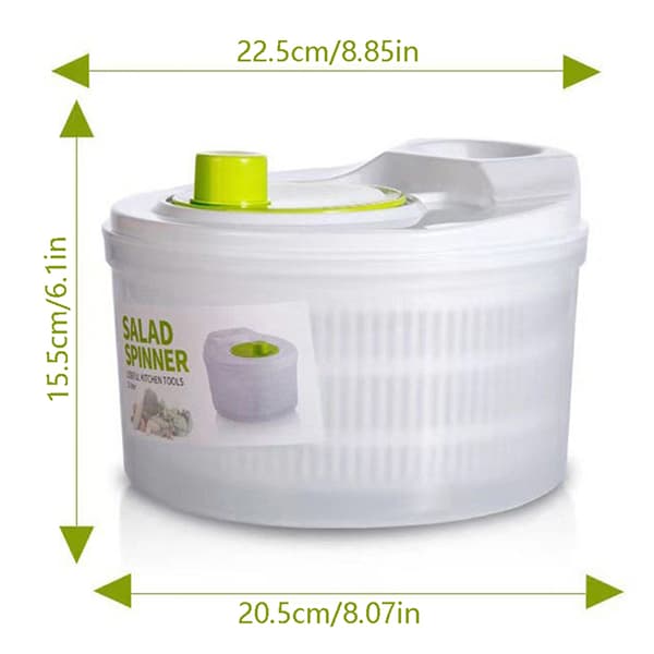 Grønnsaker Salat Spinner Salat Blad Vegetabilsk Dehydrator Vask Hvit White one size