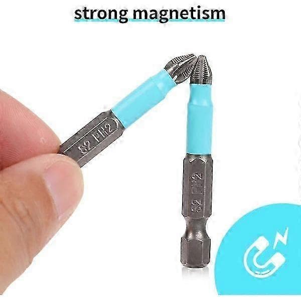 10 stk. Phillips skruetrækkerbits med magnetisk Phillips skruetrækkerbitsæt Ph2 Phillips bitsæt, 1/4 tomme sekskantet skaft 2 tommer/50 mm