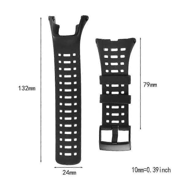 Erstatningsrem i gummi for Suunto Ambit 3 Peak / Ambit 2 Black