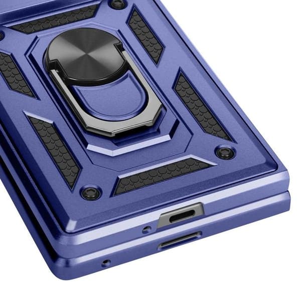 Ringdeksel - AVIZAR - Samsung Galaxy Z Fold 7 - Forsterket Støtsikker - Skyvbare Kameradeksler - Midnattsblå Blå