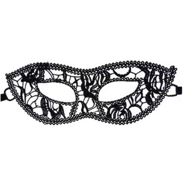 Maskeradmask Venedigbalmask - Spetsögonmask svart black
