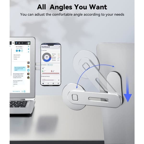 Magnetisk bærbar sidemontering for telefon – justerbar holder for iPhone 17/16/15 Pro Max, sølv