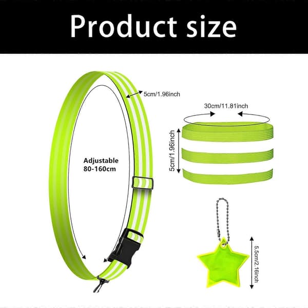 Multifunktionel reflekterende udendørs vest sæt elastisk justerbart design egnet til vandreture, jogging, nattesyn, flerfarvet Multicolor