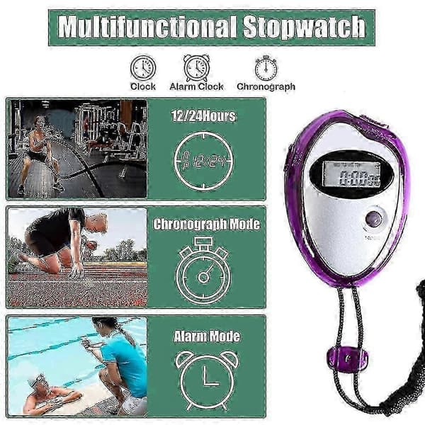 25-26 Digital Stoppur Timer - Intervalltimer med stor display Lila f54