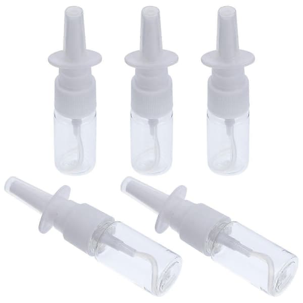 5 stk. klare plastbeholdere nesesprayflaske tom nesespraybeholder gjenfyllbare nesesprayflasker