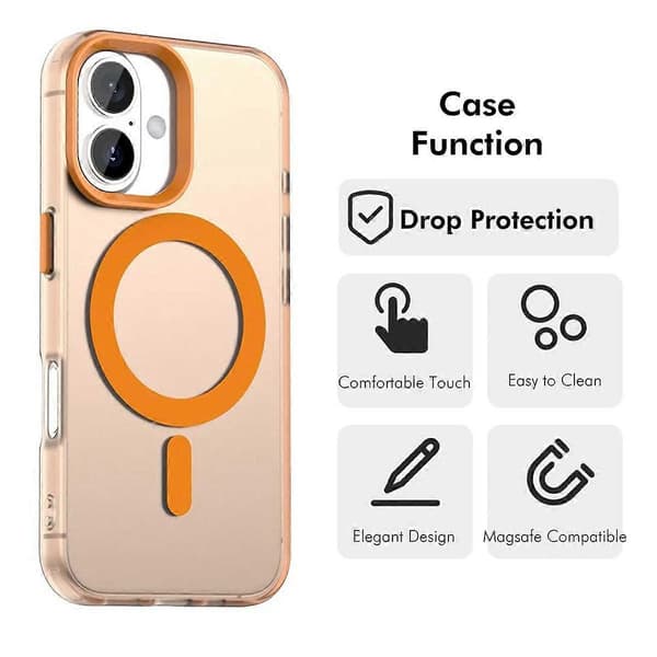 Til iPhone 16 Plus-deksel med 9H herdet glass PC TPU-telefondeksel kompatibelt med MagSafe Blue