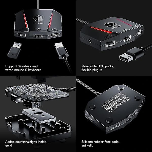 [2F]LEADJOY VX2 AimBox Tastatur- og museadapter 2024
