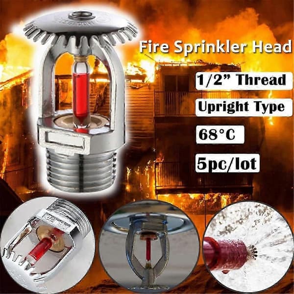 【2F】5 stk. brannsprinklerhode - 155, Uprig2F Sprinklerhoder Vannspray-opp 68 Rask respons 1/2 tomme NPT