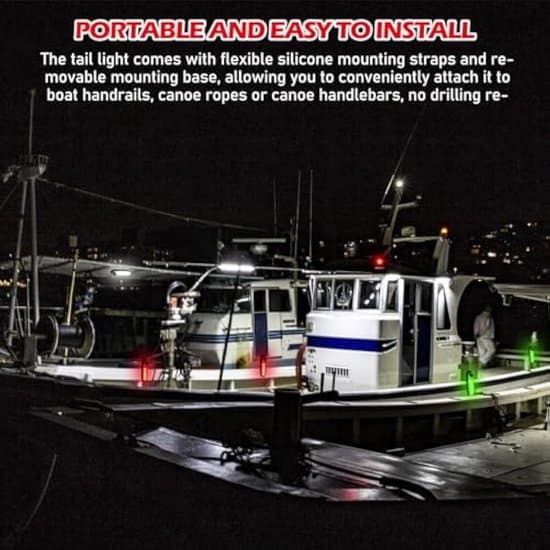 6-delt sett med maritime navigasjonslys, båter, LED-navigasjonslys, 4 moduser