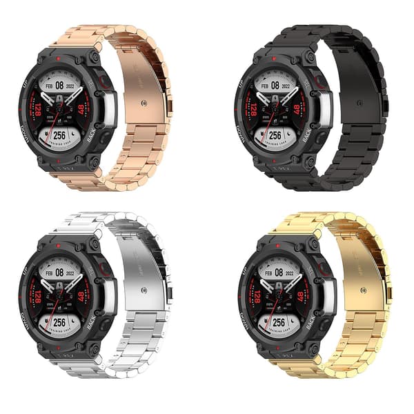 Klokkerem i rustfritt stål, erstatning for Amazfit T Rex2 Re Black