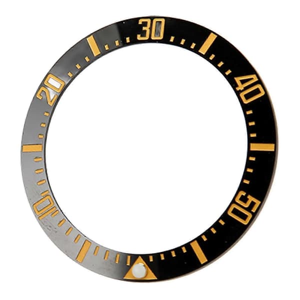 Urkransring 40 mm keramik til Rolex Deepsea erstatningstilbehør Black Base Gold Digit