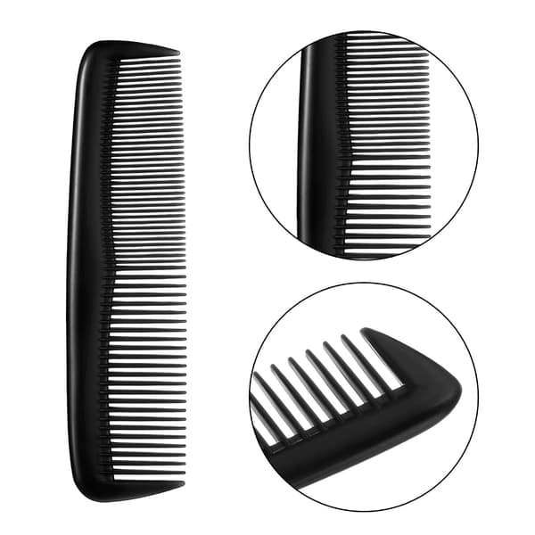 [2F]12 stk. hårbørstesæt lommestørrelse plastikkam med fine tænder til kvinder og mænd, Peines Para Cabello (sort)