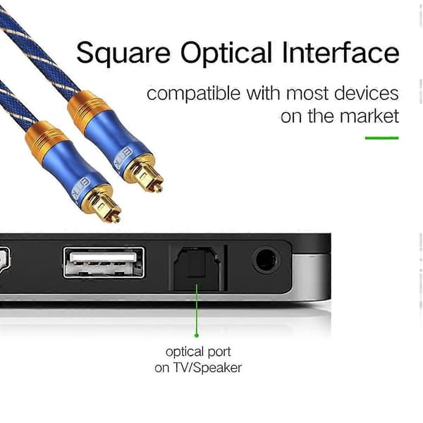 EMK LSYJ-A010 1m OD6.0mm Gullbelagt Metallhode Toslink Mann til Mann Digital Optisk Lydkabel Not Specified