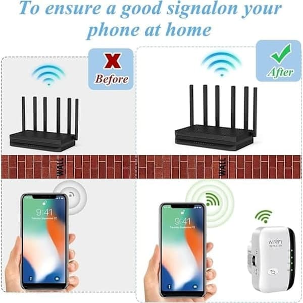 WiFi-forsterker og -repeater – Signalforsterker med repeater/AP-modus og WPS-funksjon
