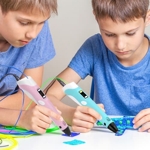 3D-printpennsett, graffitiskriver og tegnesett, inkludert 12 farger PLA-filament - Blå.