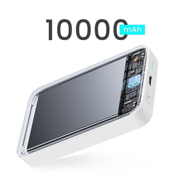 MagSafe Externt Batteri 10000mAh - 20W USB-C-port och Vikbart Stativ, Vit White