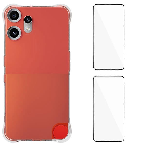 Til Nothing CMF Phone 2 Pro TPU-etui WANLONFENG WL2 Series 2.0mm Telefonetui med 2 stk. hærdet glas