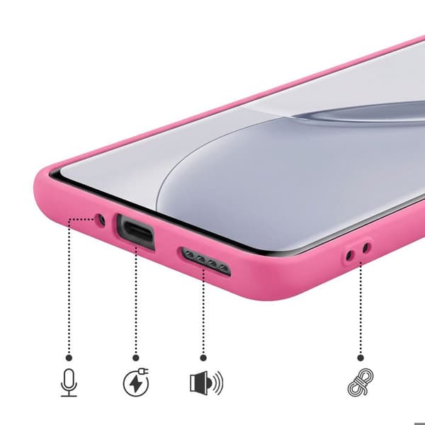 Realme 16 Pro Soft-Touch Silikon Fast Cover -deksel, Rosa Ros