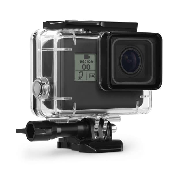 INF GoPro Hero 5/6/7 2018 Musta Vedenpitävä Kotelo/Kuori Läpinäkyvä