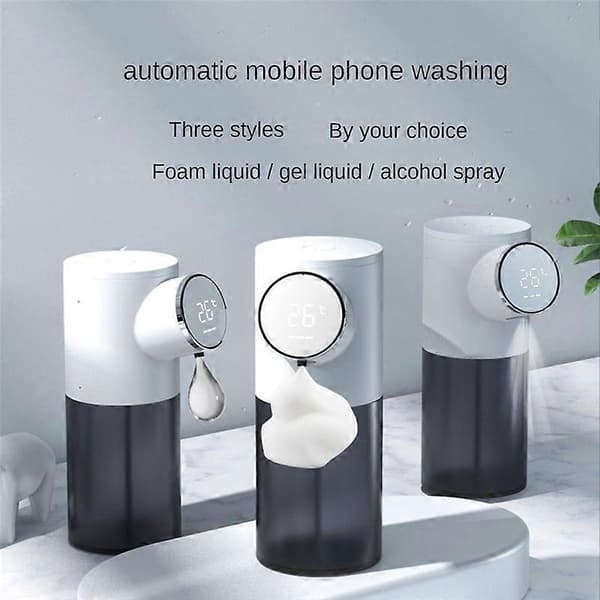 [2F]Skumsæbedispenser Automatisk Genopladelig 320 ml Flydende Sæbedispenser Digitalt Display Skumhånddispenser Blue