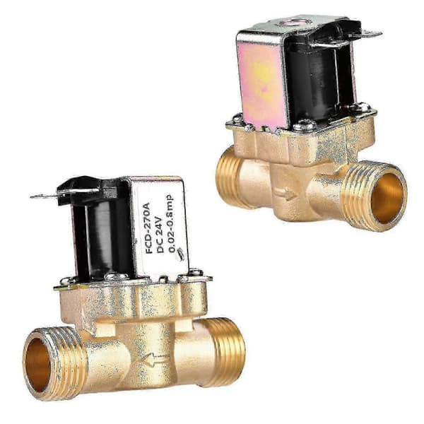 24V DC normalt lukket elektrisk messingventil kompatibel med vannkontroll G1/2