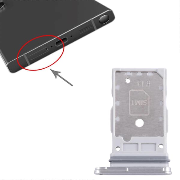 (Ny) For Samsung Galaxy S24 / S24+ 5G KOMPATIBEL SIM + SIM-kortskuff White
