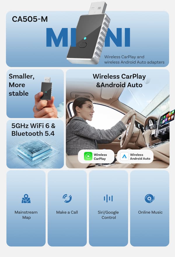 【2F】Kablet til trådløs Carplay-boks opgradering Android smart bilmaskine parringsmodul bil Carplay-boks