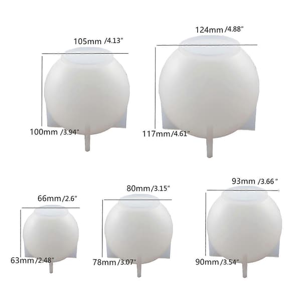Silikon Kristallkula Form Rund Kula Form DIY Hantverk Ornament Dekor 90mm 90mm