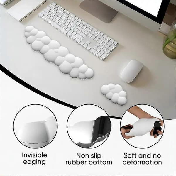 Moln handledsstöd musmatta i minnesskum kontorsskrivbord handledsstöd Pink