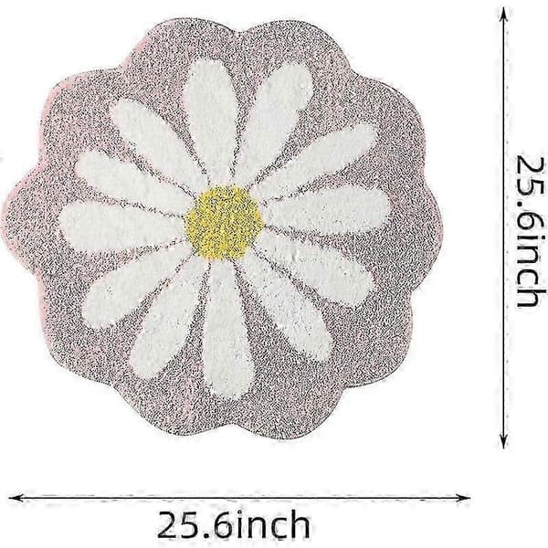 Søt badematte, blomsterteppe, vannabsorberende sklisikker matte 26s Black